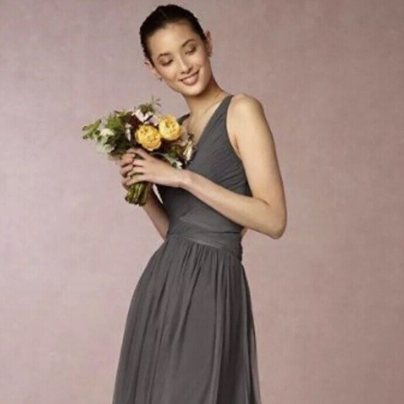 BHLDN Edith Maxi Dress Bridesmaid Gown Pewter Grey Size 18 $240 Anthropologie - Picture 1 of 4
